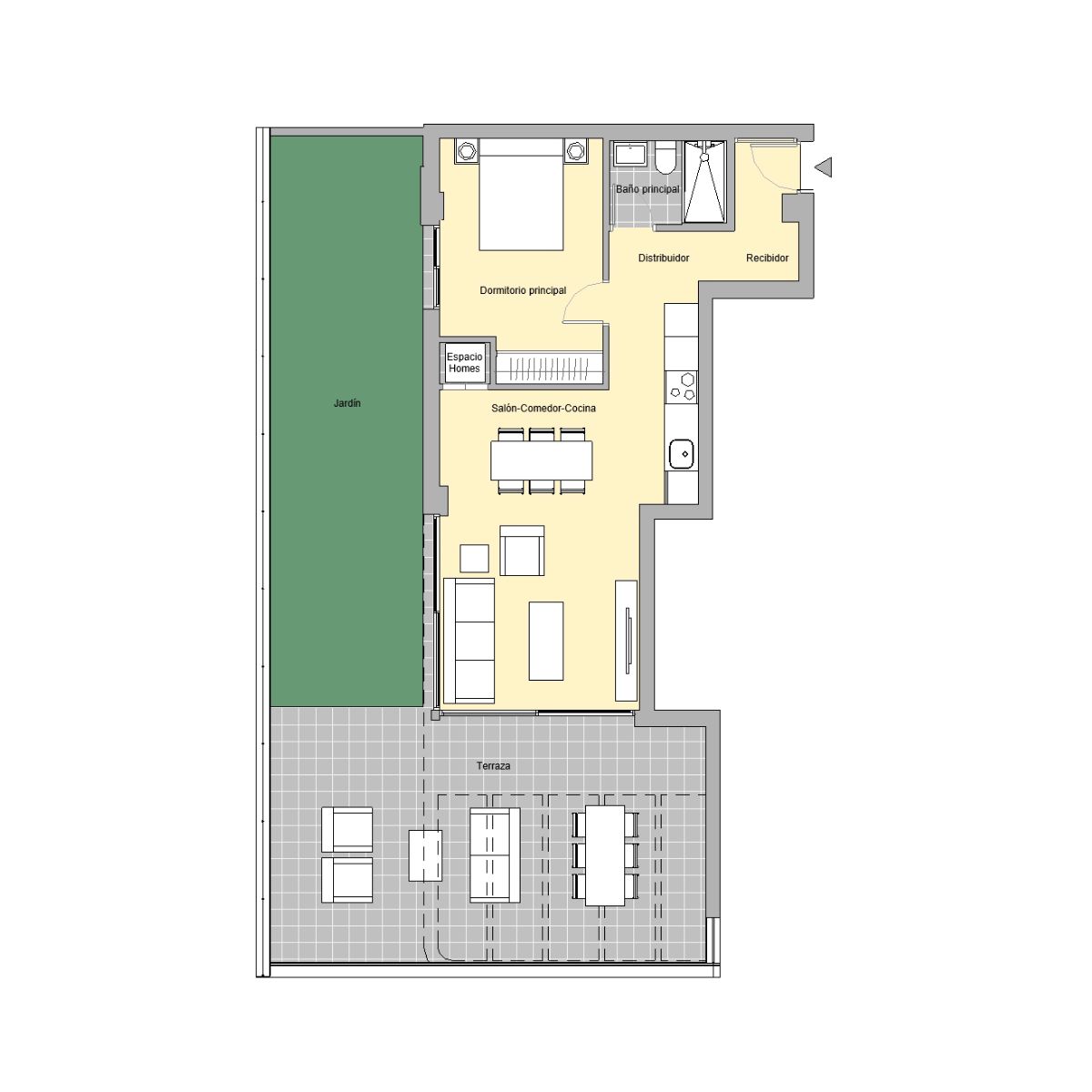 Půdorys bytu 1 ložnice