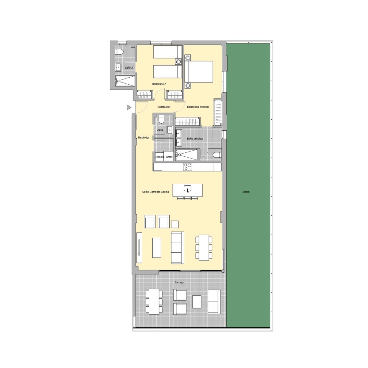 Půdorys bytu 2 ložnice