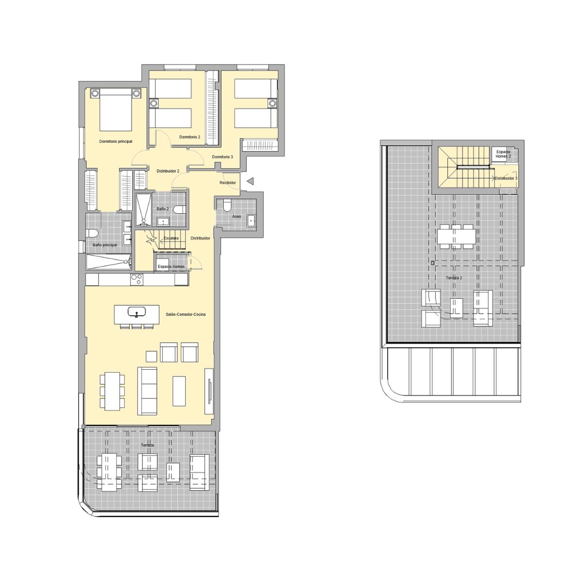 Půdorys bytu 3 ložnice